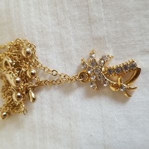 Gold Palm Trees Rhinestone Bracelet